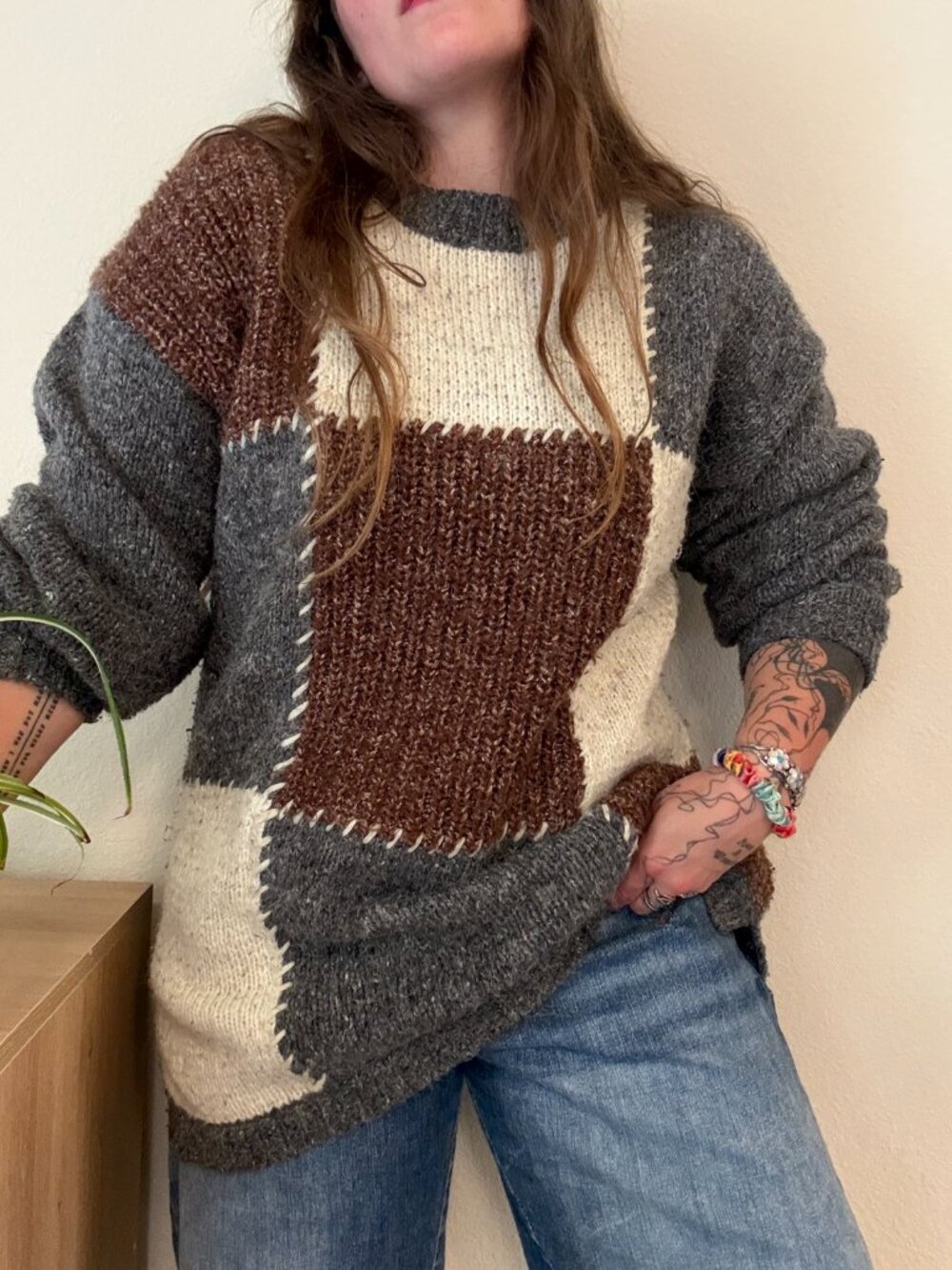 Vintage 90s Y2K Grandma Crew Neck Cozy Sweater